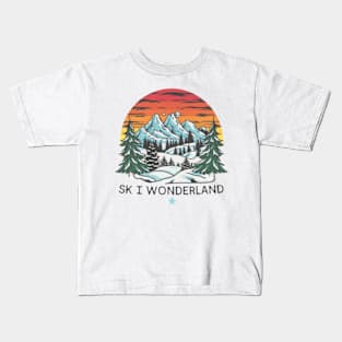 Winter Ski Wonderland,christmase Kids T-Shirt